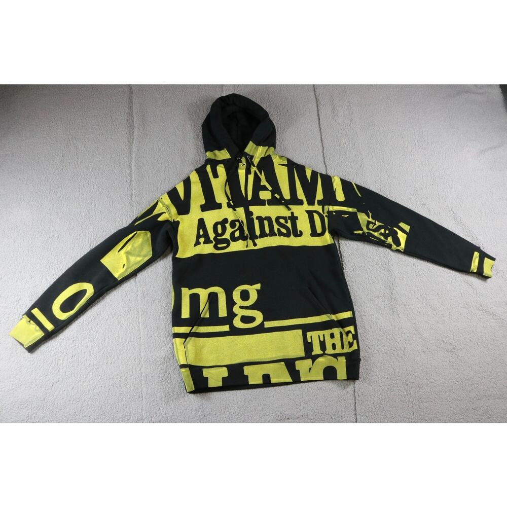 Maison Margiela Hoodie XL Black Yellow Oversized Vitamin A Heavy Sweatshirt Long